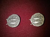 Monedas fenicias con representaciones de atunes. Pescados Bedimar
