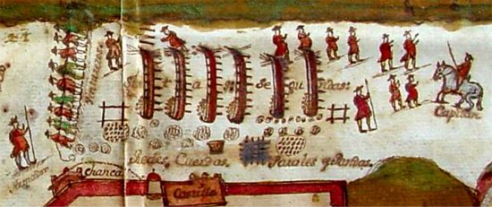Croquis de las almadrabas de Cádiz. Siglo XVIII, Archivo de los Medina Sidonia. Pescados Bedimar.